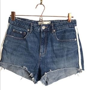 Garage | High Rise Festival Jean Shorts white Side stripe denim shorts